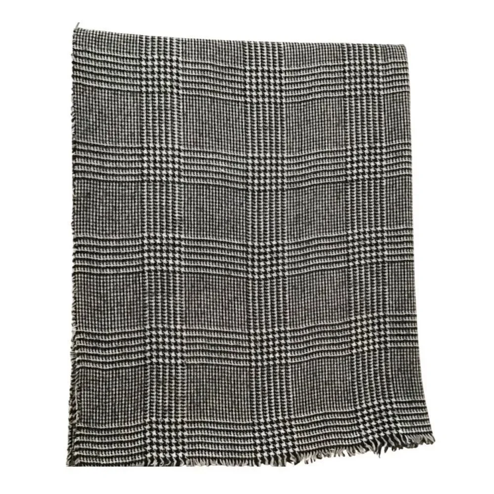 Plaid Winter Scarf, Black/White, Zara
